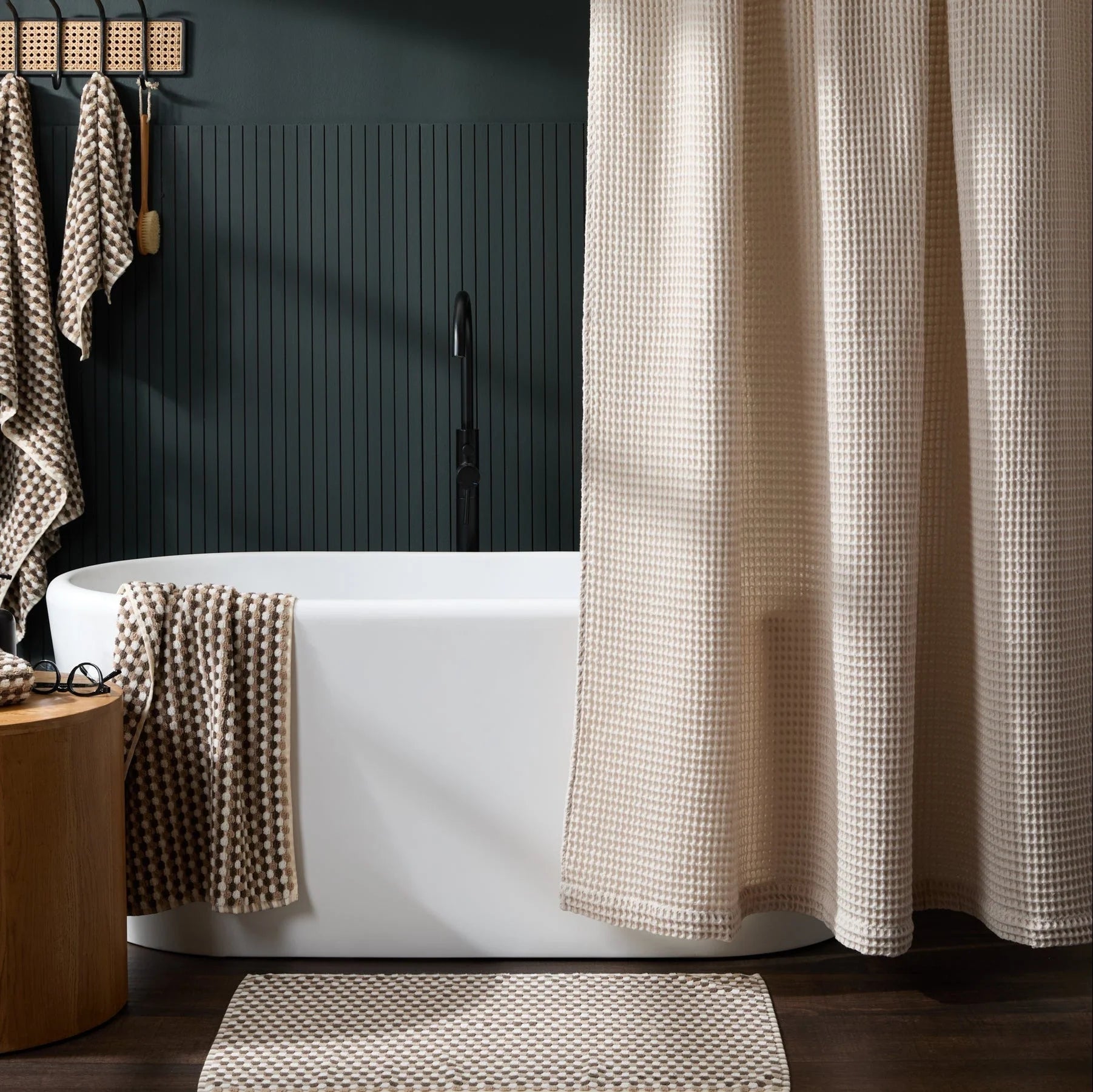 Serene® Signature Waffle Shower Curtain 1